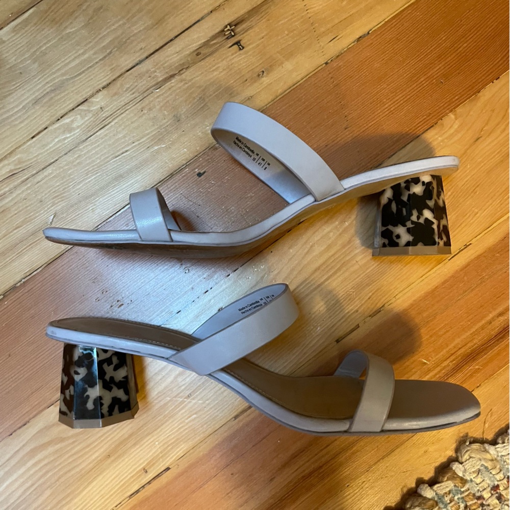 Aldo Lavender Block Heel Sandals with Tortoise Heel